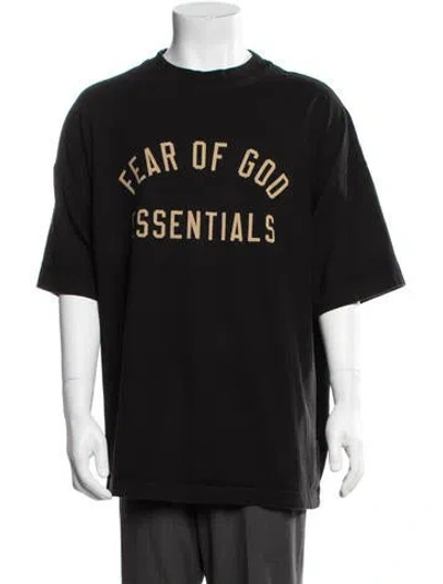 Pre-owned Essentials Graphic Print Crew Neck T-shirt In Black