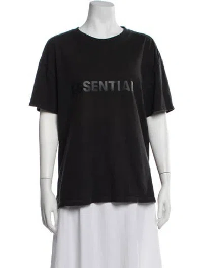 Pre-owned Essentials Graphic Print Crew Neck T-shirt In Black