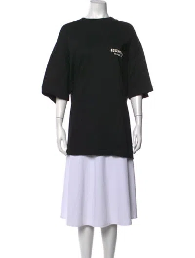 Pre-owned Essentials Graphic Print Crew Neck T-shirt In Black