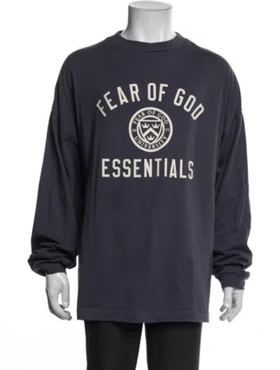 Pre-owned Essentials Graphic Print Crew Neck T-shirt In Blue