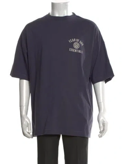 Pre-owned Essentials Graphic Print Crew Neck T-shirt In Blue