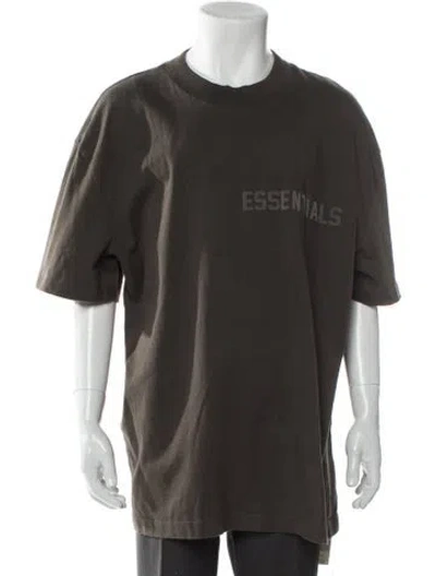 Pre-owned Essentials Graphic Print Crew Neck T-shirt In Brown