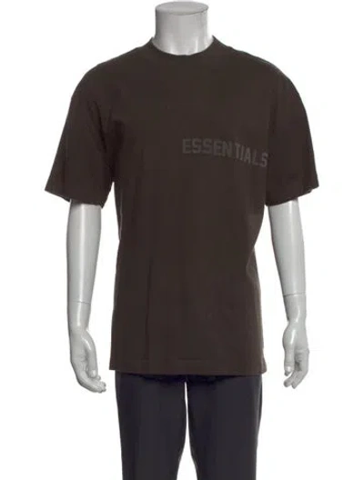 Pre-owned Essentials Graphic Print Crew Neck T-shirt In Brown
