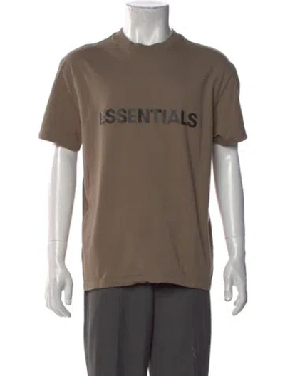 Pre-owned Essentials Graphic Print Crew Neck T-shirt In Brown