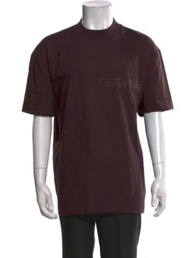 Pre-owned Essentials Graphic Print Crew Neck T-shirt In Brown