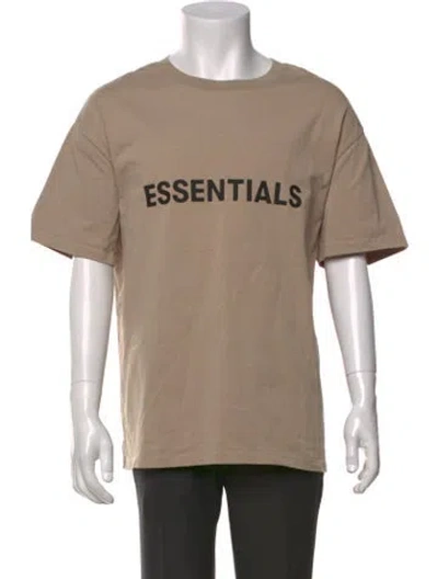 Pre-owned Essentials Graphic Print Crew Neck T-shirt In Brown