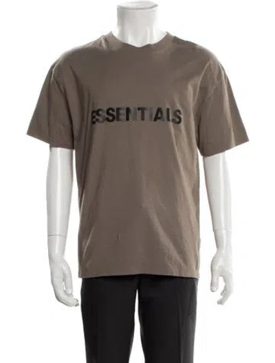 Pre-owned Essentials Graphic Print Crew Neck T-shirt In Brown
