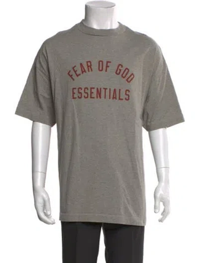 Pre-owned Essentials Graphic Print Crew Neck T-shirt In Gray