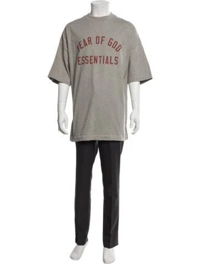 Pre-owned Essentials Graphic Print Crew Neck T-shirt In Gray