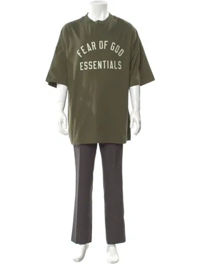 Pre-owned Essentials Graphic Print Crew Neck T-shirt In Green