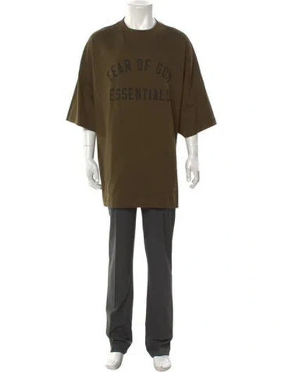 Pre-owned Essentials Graphic Print Crew Neck T-shirt In Green