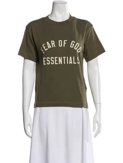 Pre-owned Essentials Graphic Print Crew Neck T-shirt In Green