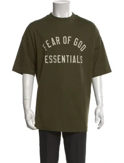Pre-owned Essentials Graphic Print Crew Neck T-shirt In Green