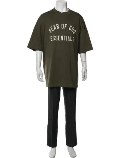 Pre-owned Essentials Graphic Print Crew Neck T-shirt In Green