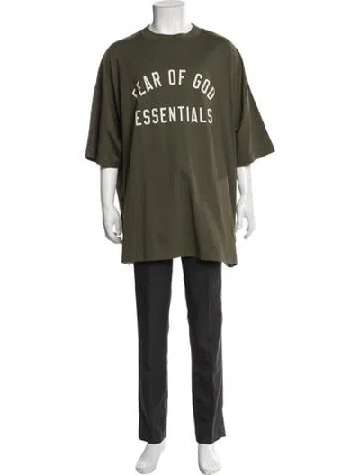 Pre-owned Essentials Graphic Print Crew Neck T-shirt In Green