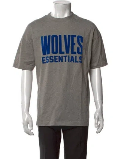 Pre-owned Essentials Graphic Print Crew Neck T-shirt In Grey