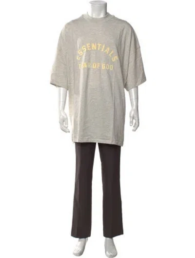 Pre-owned Essentials Graphic Print Crew Neck T-shirt In Grey