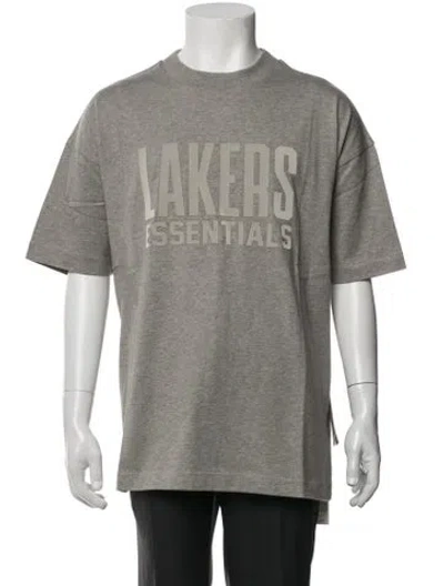Pre-owned Essentials Graphic Print Crew Neck T-shirt In Grey