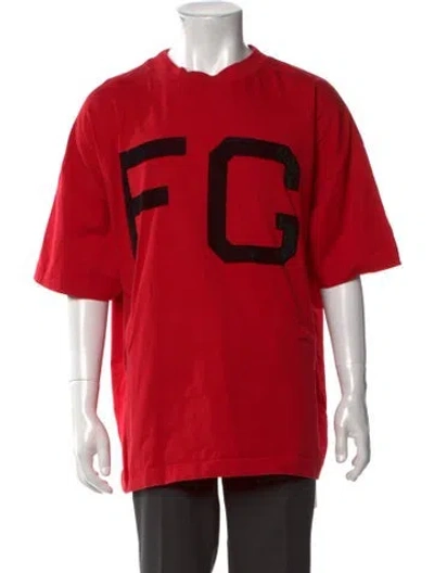 Pre-owned Essentials Graphic Print Crew Neck T-shirt In Red