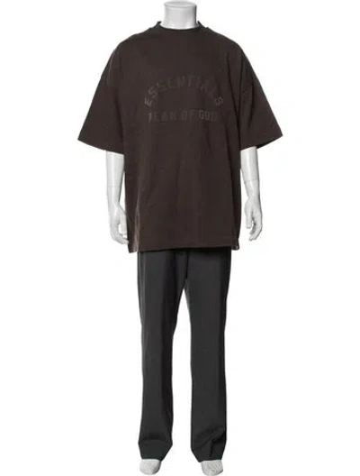 Pre-owned Essentials Graphic Print Crew Neck T-shirt W/ Tags In Brown