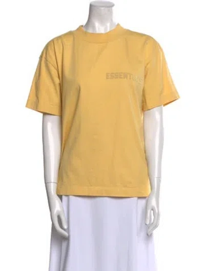 Pre-owned Essentials Graphic Print Crew Neck T-shirt In Yellow