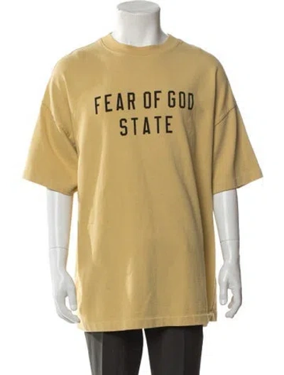 Pre-owned Essentials Graphic Print Crew Neck T-shirt In Yellow