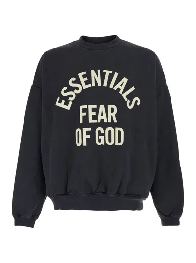 Essentials Graphic Print Crewneck Sweatshirt In Black