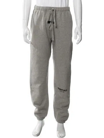 Pre-owned Essentials Graphic Print Embroidered Accent Lounge Bottoms In Grey