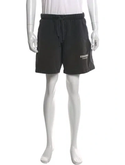 Pre-owned Essentials Graphic Print Jogger Shorts In Black