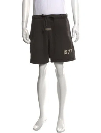 Pre-owned Essentials Graphic Print Jogger Shorts In Grey