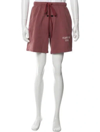 Pre-owned Essentials Graphic Print Jogger Shorts In Pink