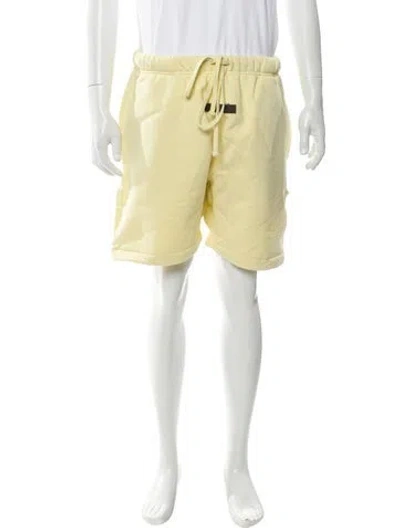 Pre-owned Essentials Graphic Print Jogger Shorts In Yellow