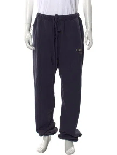 Pre-owned Essentials Graphic Print Joggers In Blue
