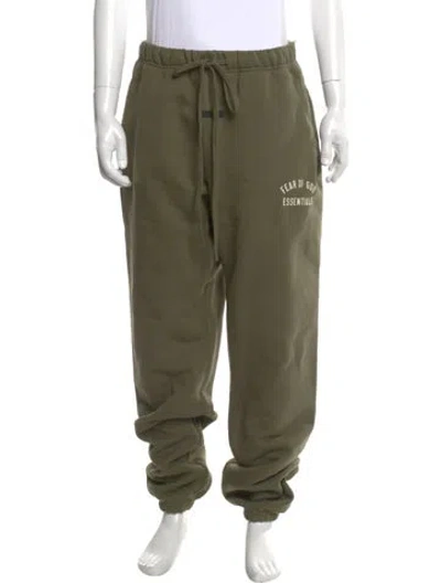 Pre-owned Essentials Graphic Print Joggers In Green