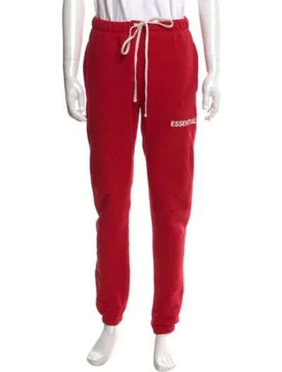 Pre-owned Essentials Graphic Print Joggers In Red