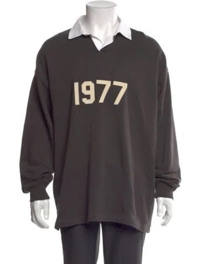 Pre-owned Essentials Graphic Print Long Sleeve Shirt In Gray