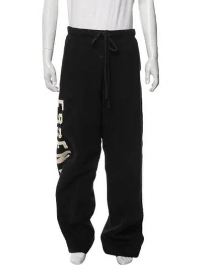 Pre-owned Essentials Graphic Print Lounge Bottoms In Black