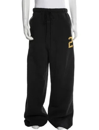 Pre-owned Essentials Graphic Print Lounge Bottoms In Black