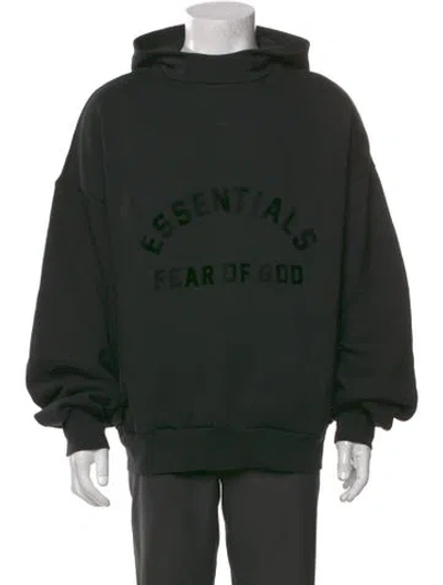 Pre-owned Essentials Graphic Print Mock Neck Hoodie W/ Tags In Black