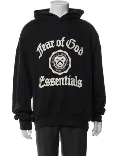 Pre-owned Essentials Graphic Print Mock Neck Hoodie W/ Tags In Black