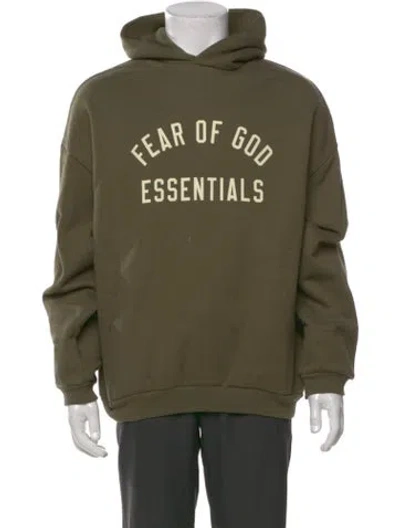 Pre-owned Essentials Graphic Print Mock Neck Hoodie W/ Tags In Green