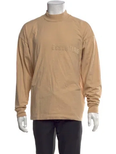 Pre-owned Essentials Graphic Print Mock Neck Sweatshirt In Brown
