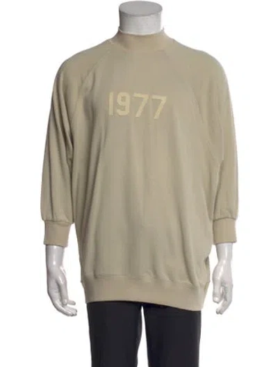 Pre-owned Essentials Graphic Print Mock Neck Sweatshirt In Neutral