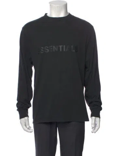 Pre-owned Essentials Graphic Print Mock Neck T-shirt In Black