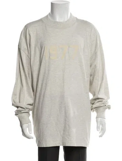 Pre-owned Essentials Graphic Print Mock Neck T-shirt In Neutrals