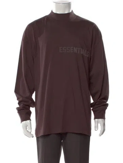 Pre-owned Essentials Graphic Print Mock Neck T-shirt In Purple