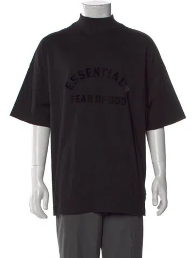 Pre-owned Essentials Graphic Print Mock Neck T-shirt W/ Tags In Black