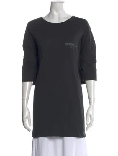 Pre-owned Essentials Graphic Print Scoop Neck T-shirt In Grey