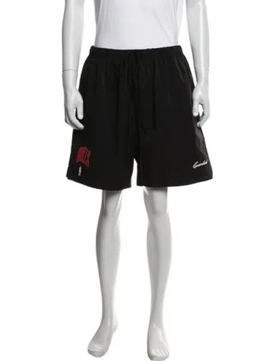 Pre-owned Essentials Graphic Print Shorts In Black