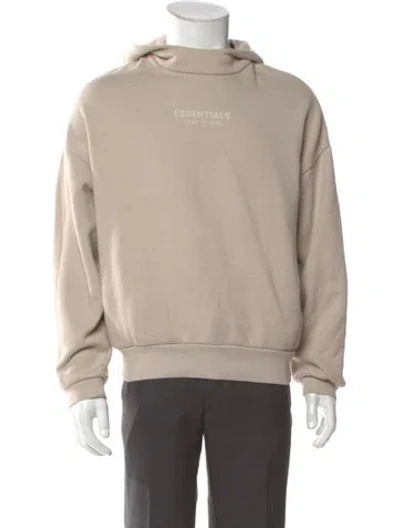 Pre-owned Essentials Graphic Print Turtleneck Hoodie In Neutral